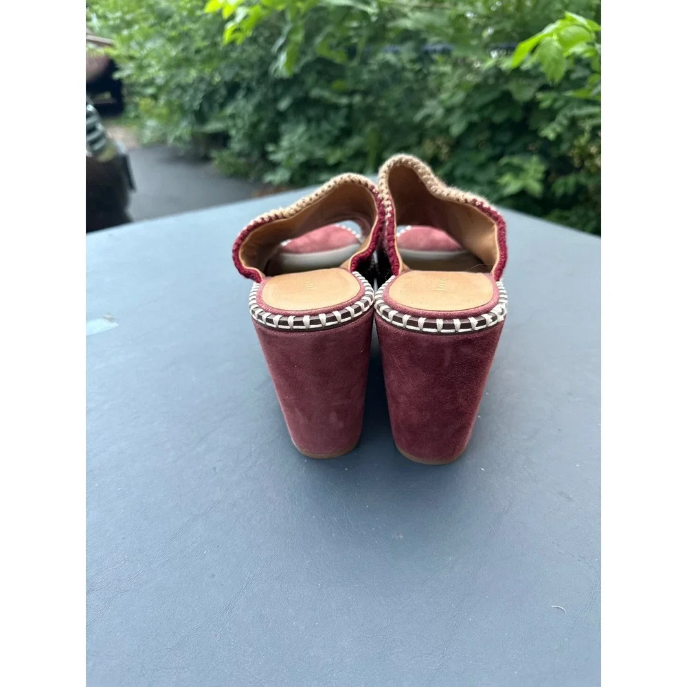 Joie Striped Knit Suede Platform Wedge Sandal Sz 8